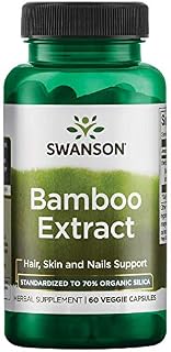 Swanson Bamboo Extract for Hair and Nails Silica Supplement Supports Collagen 300 mg