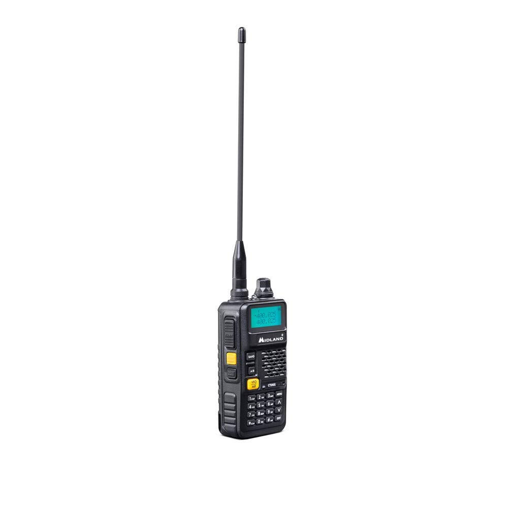 Midland Radio Ricetrasmittente CT590 S Dual Band VHF/UHF 128 Canali Squelch Digitale 18H Autonomia Batteria Accessori