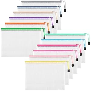 HEETA 12 Stück A5 Dokumententasche mit Reißverschluss