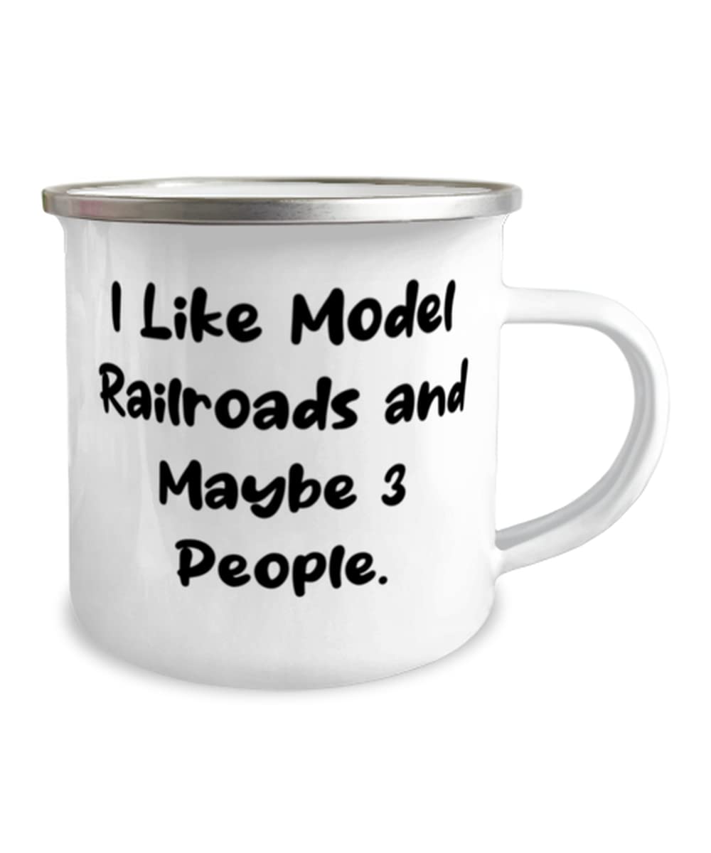 Fun Model Railroads Gifts, I Like Model Railroads and Maybe 3 People, Holiday 12oz Camper Mug For Model Railroads, Model trains, Train sets, Toy trains, Railway