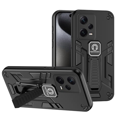 dbt@bV Xiaomi Redmi Note 12 Pro PLUS ƌ݊̂P[XALbNX^hP[XtRO[h̗h~`t{fBیP[X TPU o[ƃn[h PC dbP[X Jo[(Black)