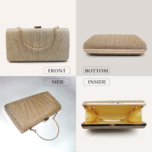 Pahajim Torebki Clutch dla kobiet, brokatowa torebka wieczorowa, błyszczące torebki z kryształkami, ślubna torebka z kryształkami, damska torebka z cekinami i łańcuszkiem, torebka na ramię na wesele