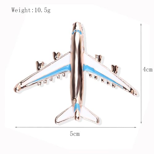 Image of Flying Airplane Enamel Brooch Pin for Women Girls Plane Aircraft Lapel Pins Sweater Dress Suit Badges Clothes Accessories Brooches Pins Fashion Jewelry Gifts for Flight Crew Aviator Lover