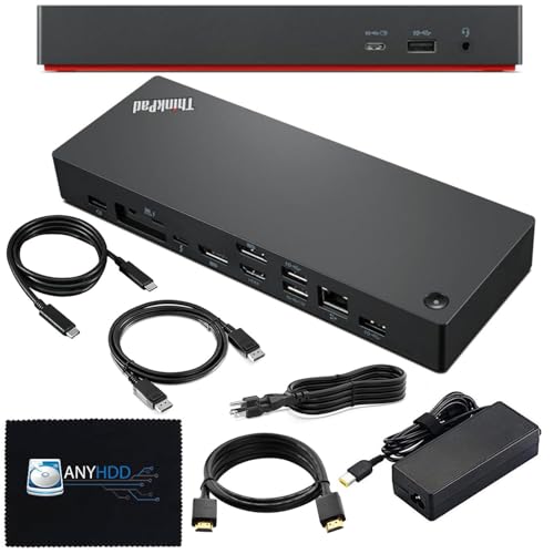 40B00135US Lenovo Thinkpad Docking Station USB C - 1 Year Warranty, Supports 4K Display, Thunderbolt...