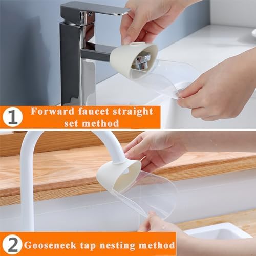 DXIA 2 Pack Baby Faucet Extender Kids, Children Sink Handle Extender, Water Tap Extender for Toddler, Hand Washing Water Nozzle Extender Kitchen Bathroom, Safe Faucet Extension Attachment