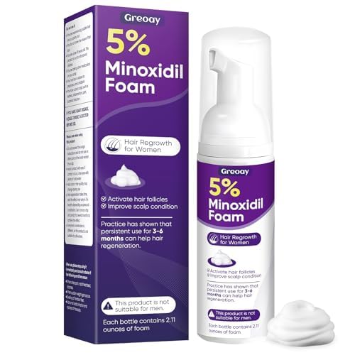 Rogaine 5% Minoxidil Foam, Topical Once-A-Day Hair Loss Treatment for Women to Regrow Fuller, Thicker Hair, Unscented, 2-Month Supply, 2.11 oz