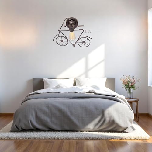 Image of GreyWings Vintage Cycle Shaped Hanging Light for Home Decor, Black Pendant Lamp, Decorative Industrial Style Lamp for (Bulb Not Included) Small Pack of 2