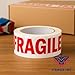 Fragile Packing Tape 2” x 110 Yards – 2-Pack Heavy Duty Shipping & Moving Tape, 2.0 Mil Thick, Acrylic Adhesive – Red Warning Print for Box Sealing