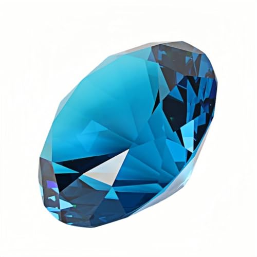 qingshenyi 水晶 多色透明 ダイヤモンド 50mm ペーパーウェイト ガラス 部屋の寝室 家の装飾 文鎮 装飾品 誕生日 母の日 結婚記念日 プレゼント 妻 (透明) (ブルー)