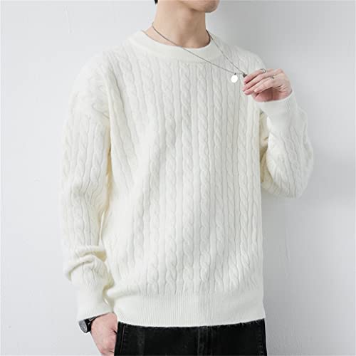 Pull à col rond blanc ample vêtement chaud hiver taille 3XL stretch - 3