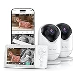 Dr.Care VistaView Lite RB Smart WiFi Baby Monitor with 2 Cameras - 4” 720P Split Screen & 1080P Camera App Control, Motion Alerts, 2500mAh Removable Battery, Night Vision, 2-Way Talk, Multi-User