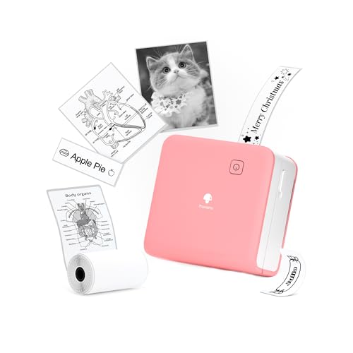 Image of Phomemo Mini Sticker Printer - Print Pods M02 Pro 300dpi Mini Pocket Printer, Sticker Printer Maker Thermal Label Machine for Photo Printing, DIYs, Study Notes, Travel, Work and Study, Gift, Pink