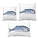 DIYthinker Ensemble de petit coussin Motif poissons océans Bleu frais