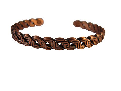 Zen Canyon Men's Tribal Twist Copper Magnetic Health Therapy Bangle Cuff Bracelet