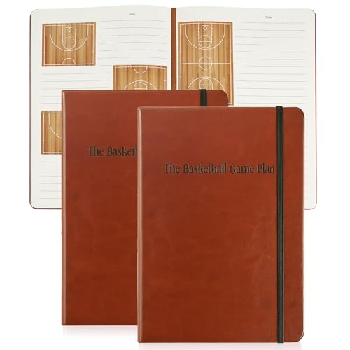 Carnet de notes basket B5 Eaasty, lot de 2 cahiers de stratégie avec terrains pour entraîneur