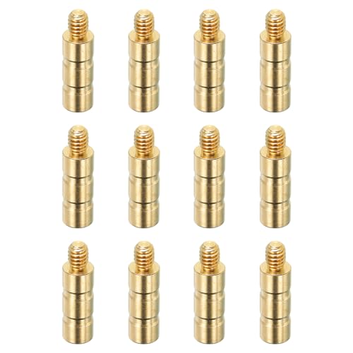 PATIKIL 50 Grain Archery Arrow Brass Insert, 16 Packs Insert Screw Copper Brass Arrow for .244/6.2mm Carbon Arrows