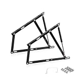 duehome | Pack 2 Hidraulicos de 1100NW + Arco de Agarre, Juego de 2 Bisagras para Canapes Abatibles, Acabado en Negro