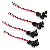 XIZAKEE 4 PCS Fuel Injector Connector, EV1 OBD1 Plug Wire Harness with Plug Clip Pigtail Wiring Loom, Waterproof Shell & Copper Core, Universal for Most Cars, Trucks, SUVs (Black)