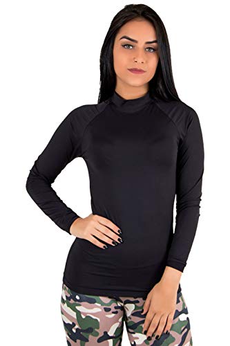 Camisa Térmica Segunda Pele Praia Masculina Proteção Uv Preta (G)
