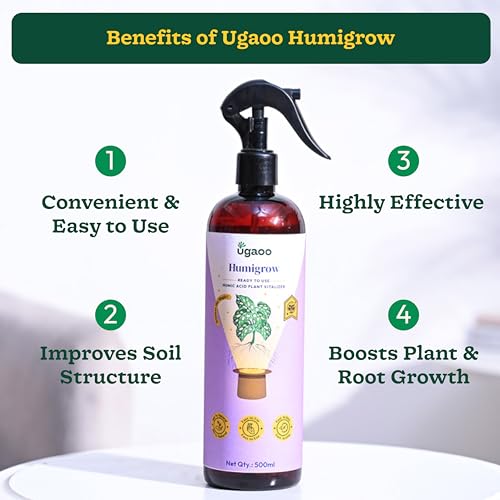 Image of Ugaoo Plant Care Combo of 3 | HumiGrow Humic Acid Spray, NeemGuard Neem Oil Insect Repellent & Seaweed Plant Tonic Spray | Ready to Use Organic Growth Booster & Protection - 500 ml each