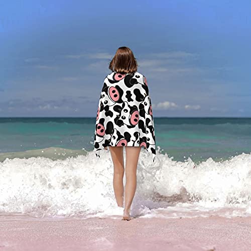 Cow Beach Towel Oversized, Ultra Soft Microfiber Beach Towels For Adults, Super Absorbent Quick Dry Pool Towel For Kids, Men, Women, Boys, Girls #TOP5