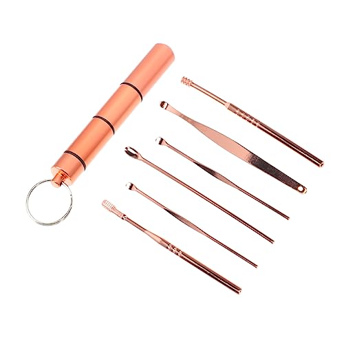 FRCOLOR 6pcs Portable Ear Wax Kit Multipurpose Stainless Steel Ear Cleaning Tools for Home Use
