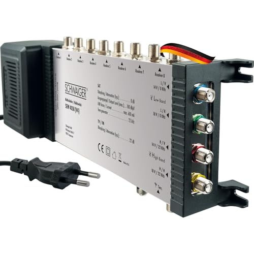 SCHWAIGER SEW4058 531 Multischalter 5/8 mit Netzteil 8 Teilnehmer Signalverteiler SAT für Quad Quattro LNB Satverteiler Multiswitch SCHWAIGER SEW4058 531 Multischalter 5/8 mit Netzteil 8 Teilnehmer Signalverteiler SAT für Quad Quattro LNB Satverteiler Multiswitch