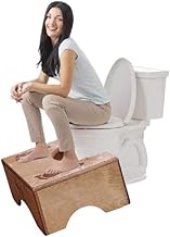 مسند للقدم لقاعدة الحمام - مسند خشب طبيعى مقاييس طبية مدروسة للوضعية الصحيحة للوقاية من الامساك ومشاكل القولون بدون دهان