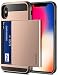 Vofolen Case for iPhone Xs Max Case Wallet Card Holder Sliding Cover Credit Card Slot ID Pocket Dual Layer Protective Hard Shell Hybrid TPU Bumper Armor Case for iPhone Xs Max 10S Max 6.5" -Rose Gold