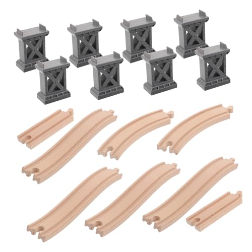 Pont et rails courbes en bois le cadeau d'extension idéal pour circuit de train