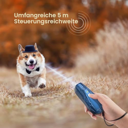 Antibell für Hunde, Ultraschall Anti Bell Gerät Bellenstopper Hund, Ultraschall-Anti-Bellgerät Hundebellen-Abschreckmittel Hunderindenstopper für Kleine Große Hunde Innen Außenbereich Antibell Hund