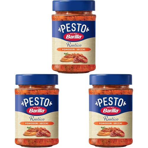 Barilla Pesto Rustico de Tomates Secos, 200g (Paquete de 3)