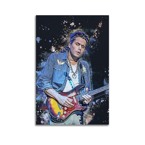 WERETUN Póster decorativo del cantautor John Mayer para pared e impresión artística moderna para dormitorio familiar, 40 x 60 cm