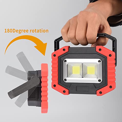 Otyty Work Light Rechargeable, Led Work Light Portable Flood Lights Magnetic Led Light For Outdoor Camping Hiking Emergency Car Repairing Job Site Lighting 2 Pack (W840 Red) #TOP5