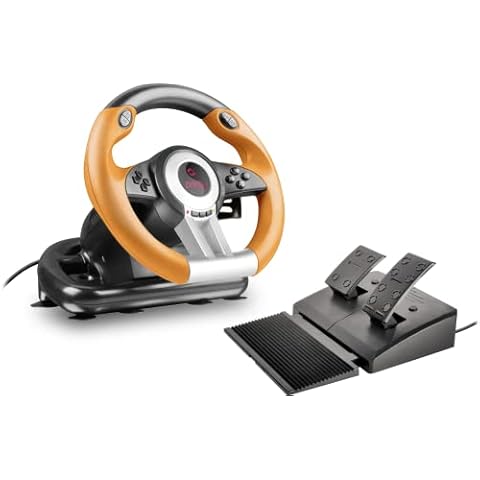Speedlink Drift O.Z. Racing Wheel for the PC ,gear shifter, gas & brake pedals, XInput & DirectInput, vibration function, adjustable steering sensitivity SL-6695-BKOR-01 Cover