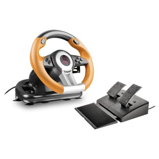 Speedlink DRIFT O.Z. - Volante para juegos de ordenador, color negro y naranja