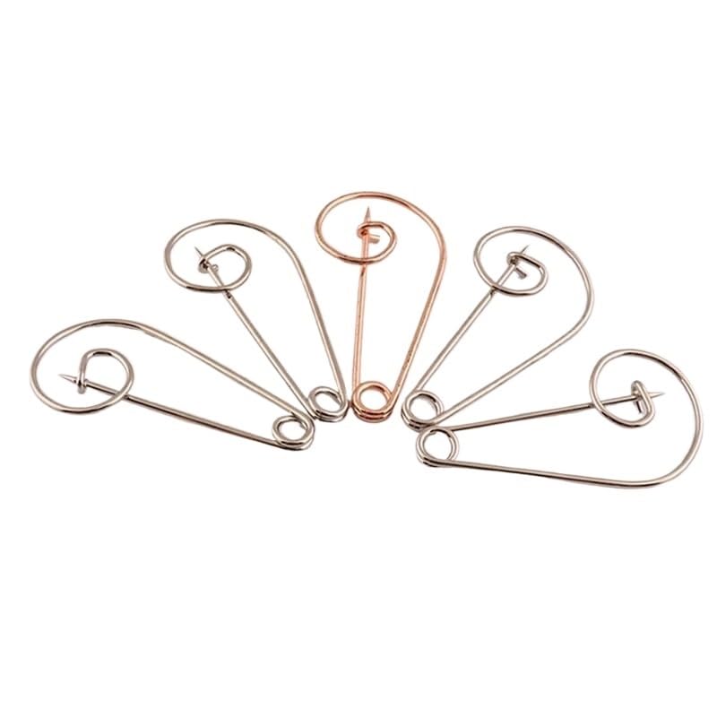 Spille di Sicurezza Grandi, Spilla da Balia Grande 55×30 mm, Spilla Grande for Nota Musicale,(Silver,30pcs)