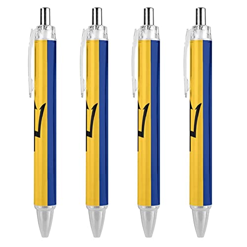 Bolígrafo retráctil con bandera de Barbados para escribir con comodidad en la oficina y negocio