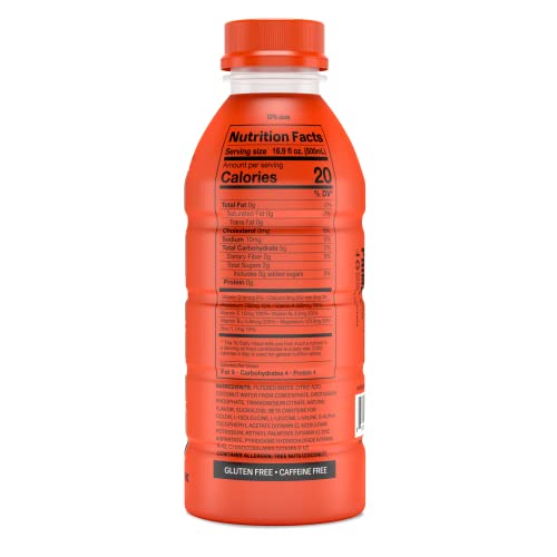 Prime Hydration Drink Sports Beverage "Orange," Naturally Flavored, 10% Coconut Water, 250Mg Bcaas, B Vitamins, Antioxidants, 835Mg Electrolytes, Only 20 Calories Per 16.9 Fl Oz Bottle (Pack Of 12) #TOP5
