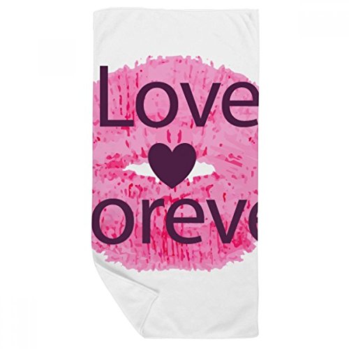 Serviette de bain rose lip love forever 35x70cm multicolore douce