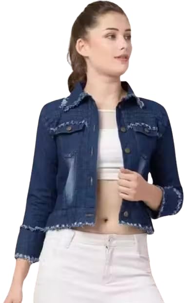 Women's Classic Denim Jacket – Stylish Button-Down Jean Jacket with Pockets | Casual Slim Fit Outerwear for All Seasons_DenimJacket_D16_-picture-38