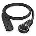 Maximm Cable 2 Ft 360° Rotating Flat Plug Extension Cord / Wire, 24 Inch Multi Outlet Extension Wire, 3 Prong Grounded Wire - Black - UL Listed