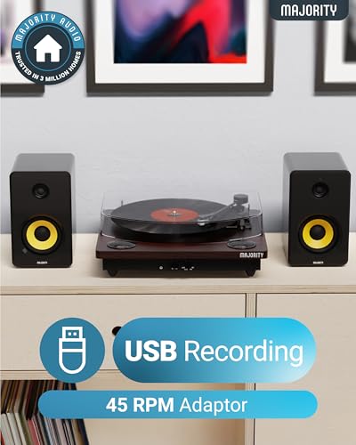 Lecteur de disques vinyles avec entrée et Sortie Bluetooth | Cartouche de qualité supérieure | Enregistrement USB | Haut-parleurs stéréo intégrés AUX, RCA | Tapis de Protection Inclus | MAJORITY Moto - Les Beatles, Paul McCartney, John Lennon, RIngo Starr, George Harrison Lecteur de disques vinyles avec entrée et Sortie Bluetooth | Cartouche de qualité supérieure | Enregistrement USB | Haut-parleurs stéréo intégrés AUX, RCA | Tapis de Protection Inclus | MAJORITY Moto – Image 6