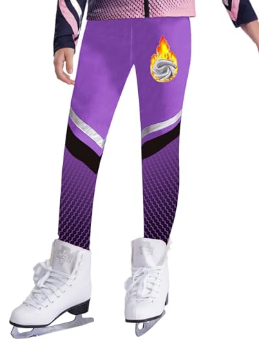 Stylish Figure Skating Leggings for Girls Gradient Striped Gymnastics Stage Performance Dance Tights Sportwear