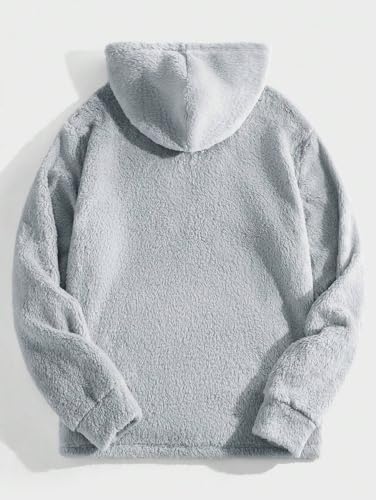 Image of TAGAS Unisex Fleece Hoodie - Ultra Soft Sherpa Pullover with Half-Zip & Kangaroo Pocket Sweatshirt Hoodie