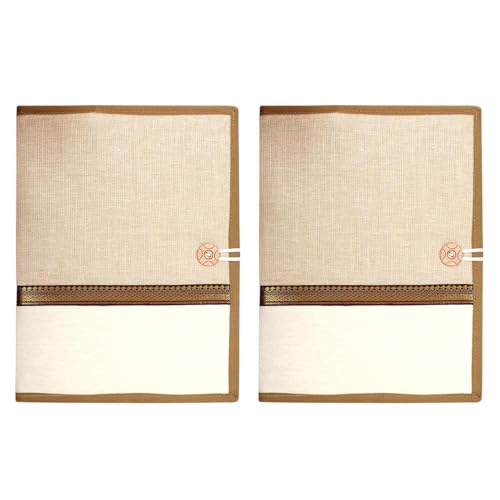 Image of FutureX Printed Fabric File Folders for Certificates, Document Holder, Jute Conference Folder (Size: A4,Royal White, Pack of 2)