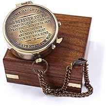 to My Daughter Compass Graduation Gifts for Daughter from Dad or Mom Birthday, Confirmation, Camping Gift for Daughter Engraved Compass with Gift Box