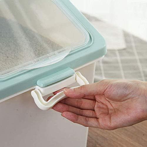 Rice Storage Container Airtight Food Container with Sealed Cereal Grain Organizer with Wheels for Kitchen Promotion - (Size: 15kg, Color: Blue)