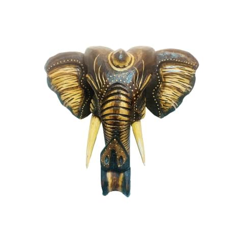 My Family House Hand Carved Elephant Wall Mask Cover