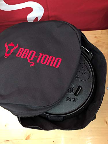 BBQ-Toro Dutch Oven Tragetasche für 4,5 QT Dutch Oven, Feuertopf oder Schmortopf | Aufbewahrungstasche, Transporttasche, Grill Bag | schwarz | Tasche für Dutch Oven | Dutch Oven Zubehör